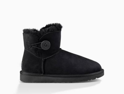 UGG Mini Bailey Button II Womens Boots Black - AU 301NU